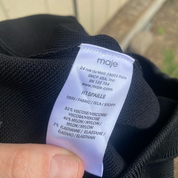 Maje Thick Knit Black Legging Tights Viscose Blend Size 2 - Picture 6 of 8